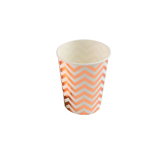 Copo de Papel Chevron Missoni Ros Gold 10 unidades